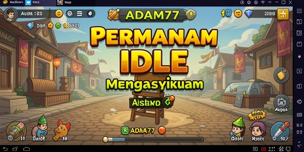 Tangkapan layar gameplay ADAM77 yang menunjukkan keseruan permainan Idle.