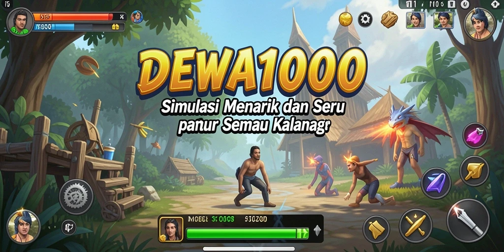 Tampilan gameplay menarik dalam DEWA1000 yang penuh warna.