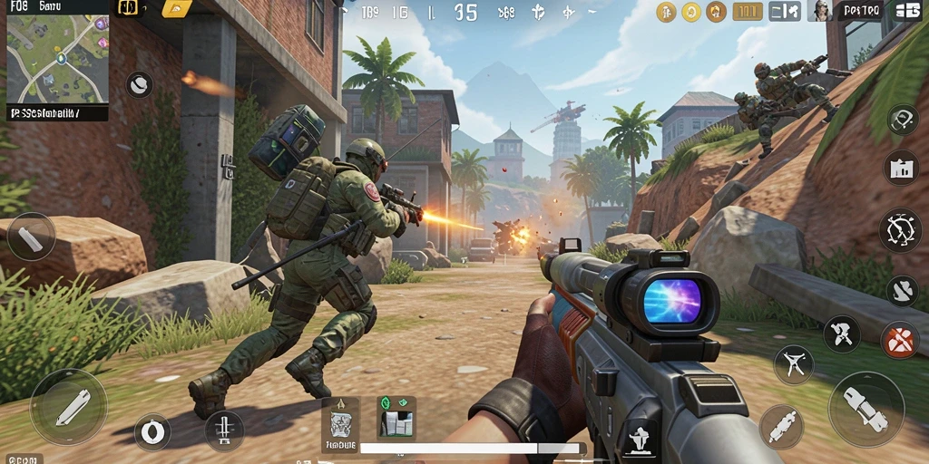 Screenshot gameplay F08 menampilkan aksi seru dalam pertempuran TPS.