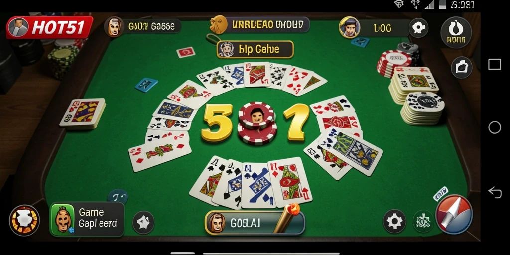 Screenshot gameplay HOT51 menampilkan keseruan bermain Gaple.