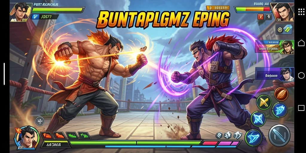 Screenshot gameplay JOS77 menampilkan pertarungan karakter yang menegangkan.