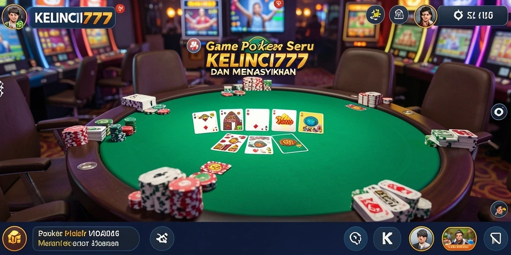 Tampilan permainan Poker yang menegangkan dalam KELINCI777.