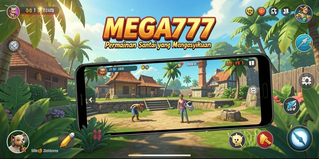 Tampilan gameplay MEGA777 yang ceria dan menarik.