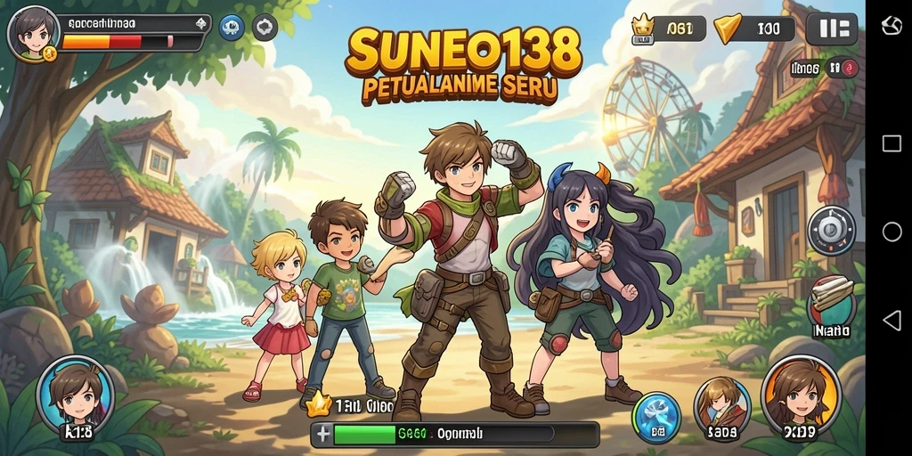 Tangkapan layar menunjukkan karakter anime dalam pertempuran epik.