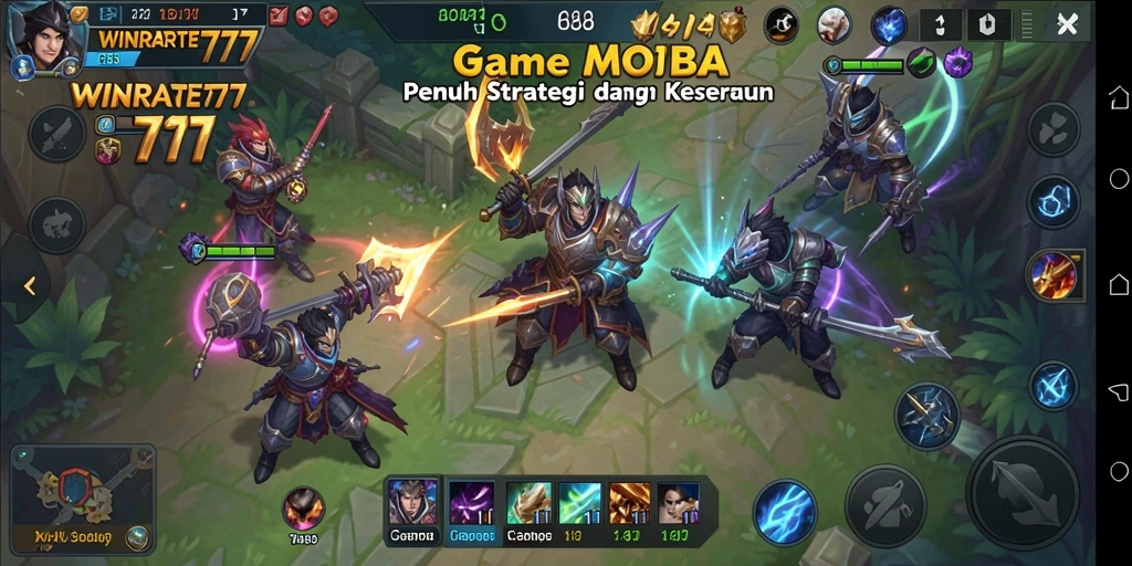 Tangkapan layar gameplay epic dari WINRATE777 yang menunjukkan aksi seru dan strategi tim.